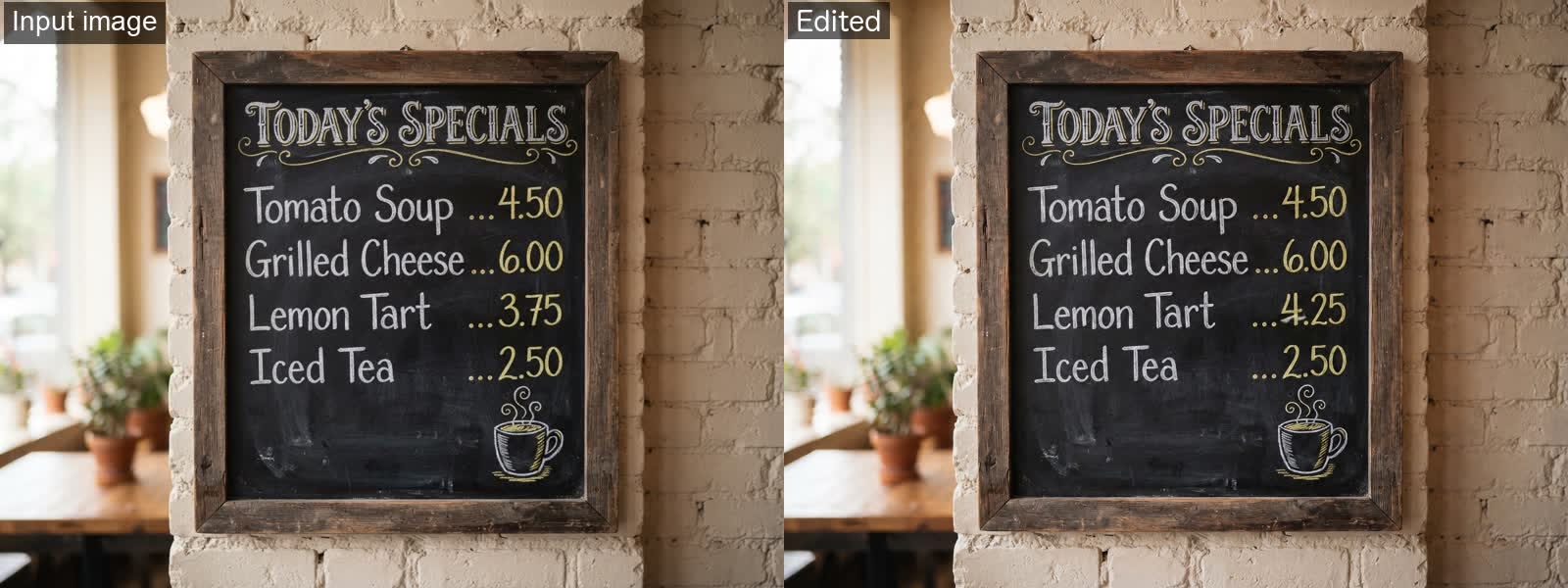 Editing Only What You Ask: One Price on a Chalkboard