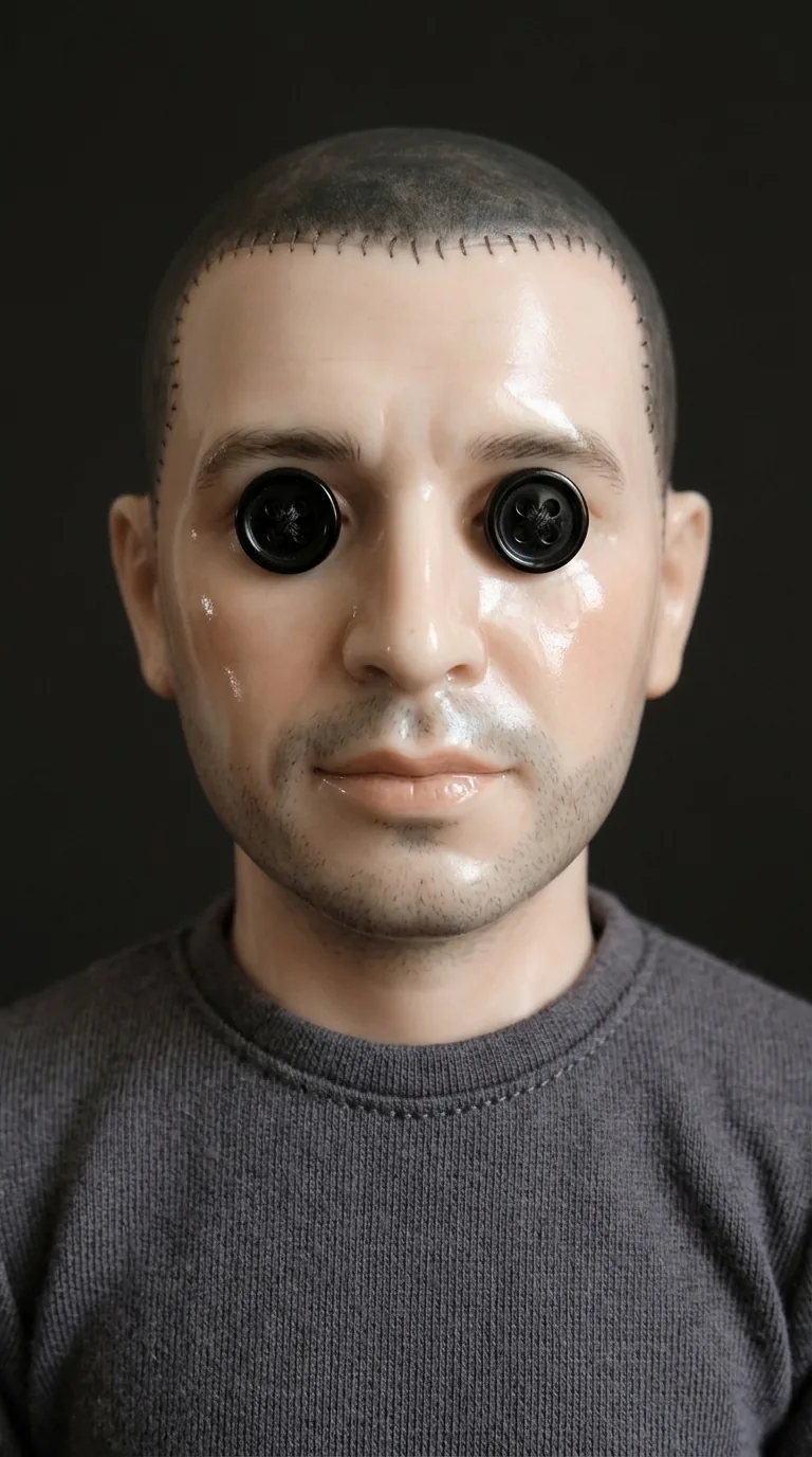Button eye doll
